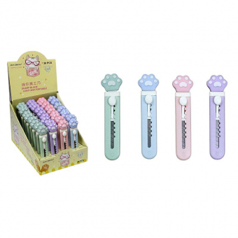 Купить Нож канцелярский мини 9мм. "Лапка котика" оптом